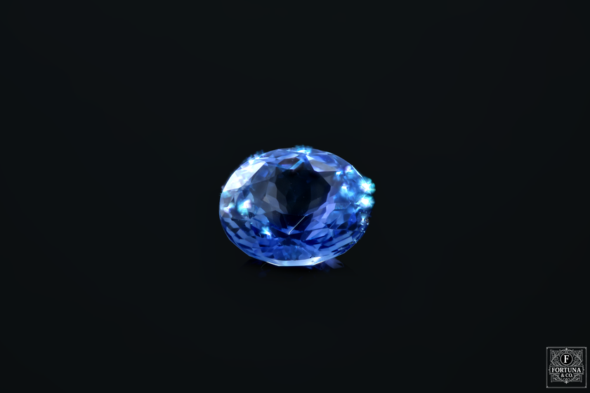 1.15ct Ceylon Blue Unheated Sapphire - Moderate Blue/Purple Cushion
