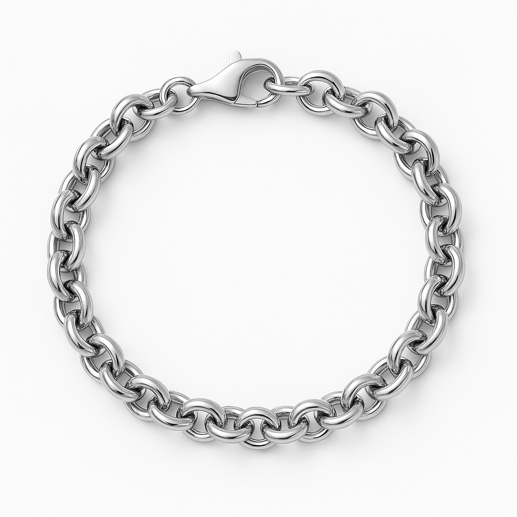 Italian Silver Rolo Link Bracelet 7.5