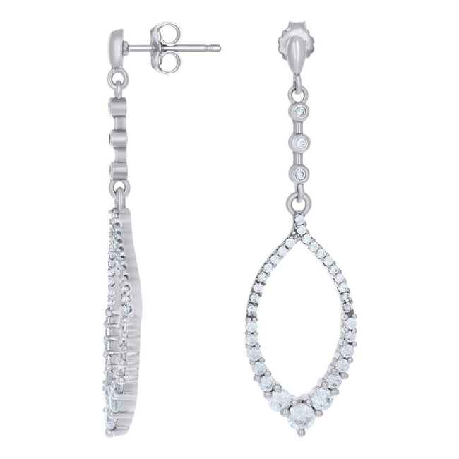 925 Sterling Silver & Clear CZ Fashion Danglers