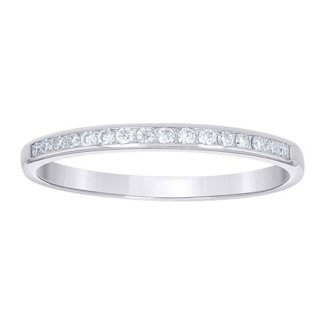 925 Sterling Silver Womens Round Moissanite Eternity Band Ring