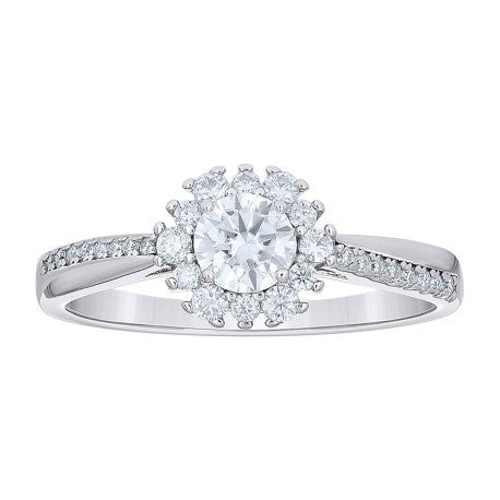 925 Sterling Silver Moissanite Flower Ring