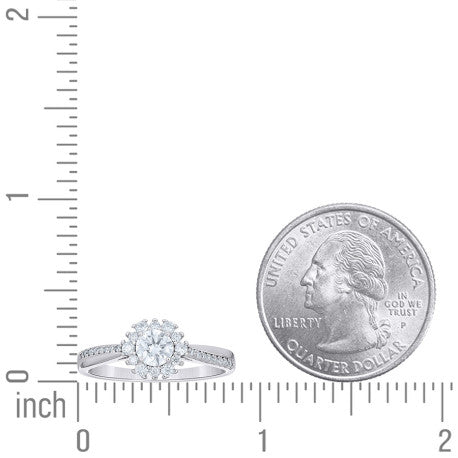 925 Sterling Silver Moissanite Flower Ring