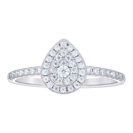 925 Sterling Silver Moissanite Tear Drop Ring