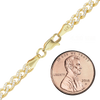 14K Yellow Gold Cuban Curb Chain Necklace with Lab Grown Pave Set Diamonds