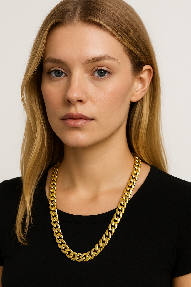 Fortuna Curb Cuban Chain 7.52 x 9.05 14K Gold Vermeil