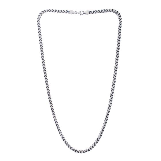 Italian Silver Gun Metal Franco Chain