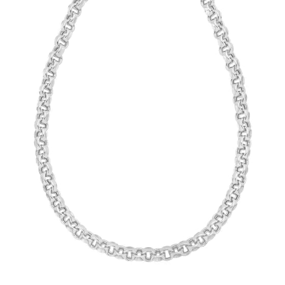 Italian Silver Rolo Link Necklace 18