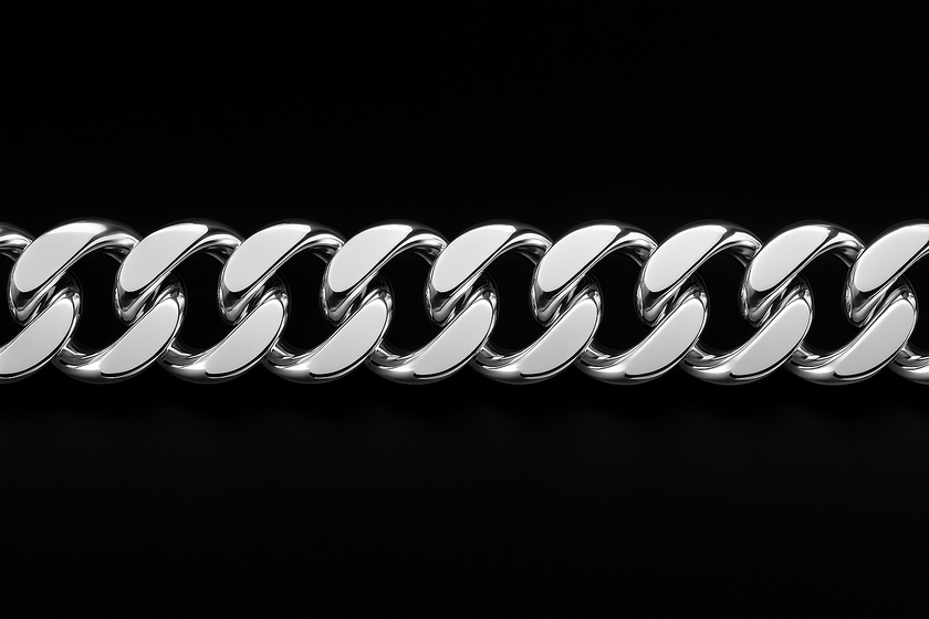 Fortuna Curb Cuban Chain 7.52 x 9.05 Rhodium