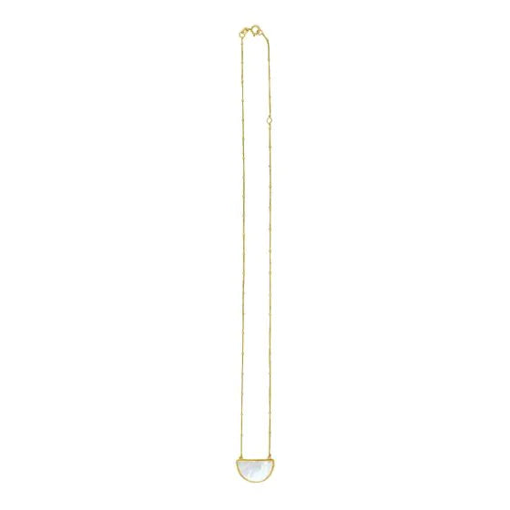 Fortuna Mother of Pearl Half Moon Necklace