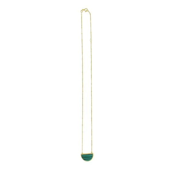 Fortuna Malachite Half Moon Necklace