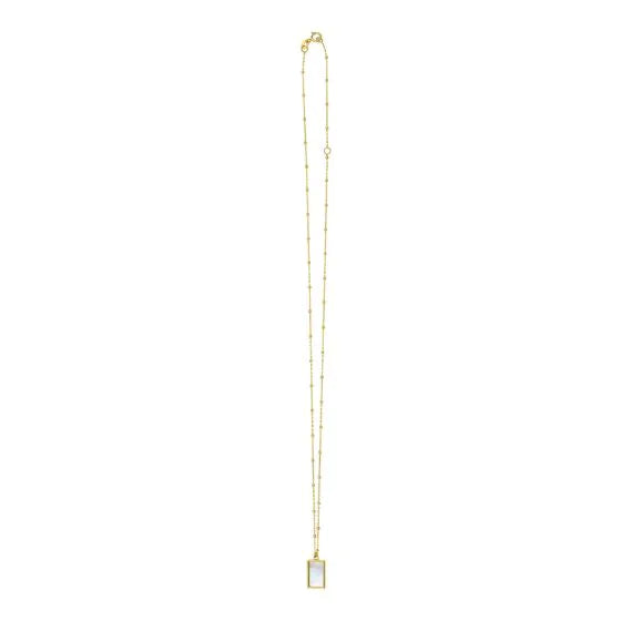 Fortuna Mother of Pearl Rectangle Necklace