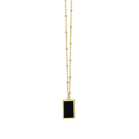 Fortuna Onyx Rectangle Necklace