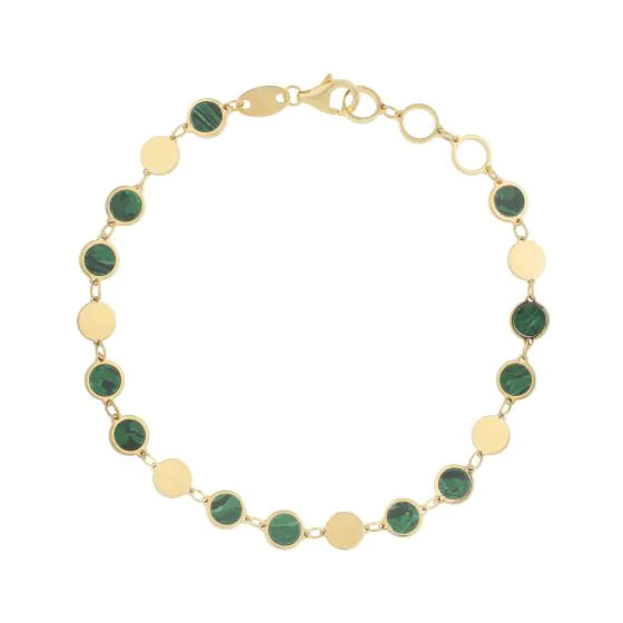 Fortuna Malachite Mirror Gem Chain Bracelet