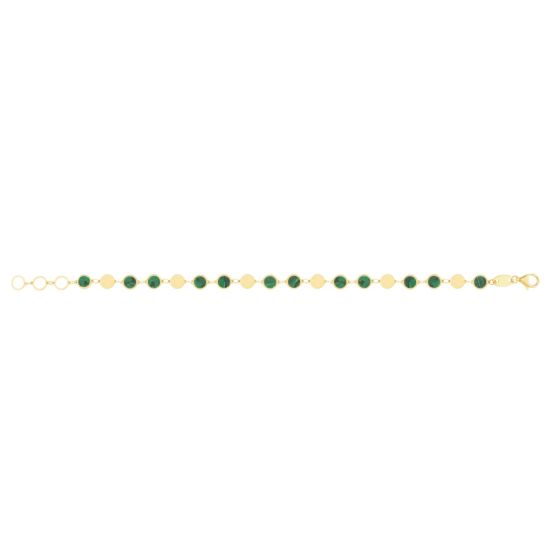 Fortuna Malachite Mirror Gem Chain Bracelet