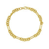 14K Yellow Gold Polished Five Rounds and 1 Paperclip Link Fancy Chain with Lobster Clasp