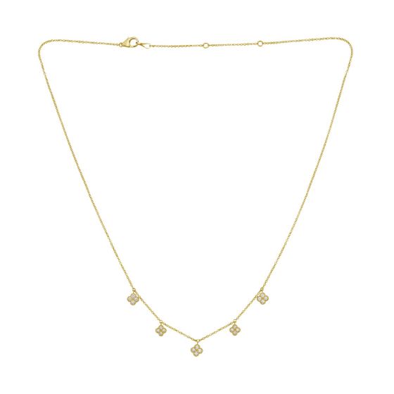 Fortuna Fashion 14K Diamond Flower Necklace