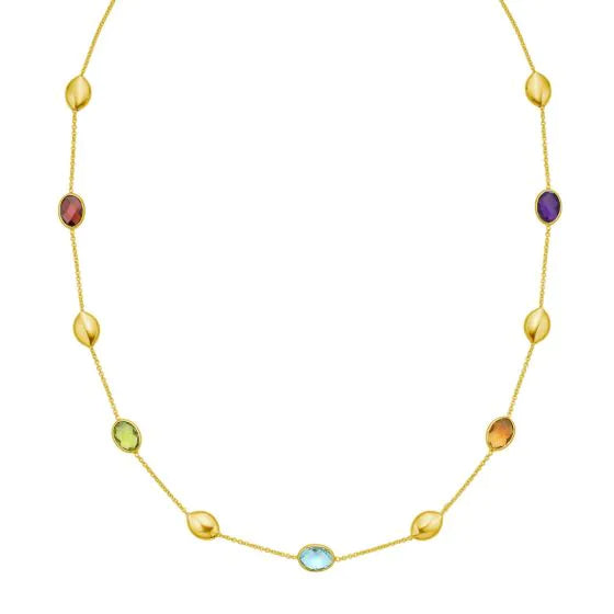 14K Pebble Gem Necklace