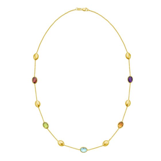 14K Pebble Gem Necklace