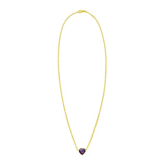 14K Amethyst Heart Necklace