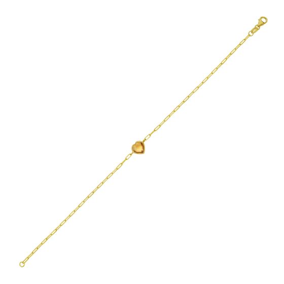 14K Citrine Heart Bracelet