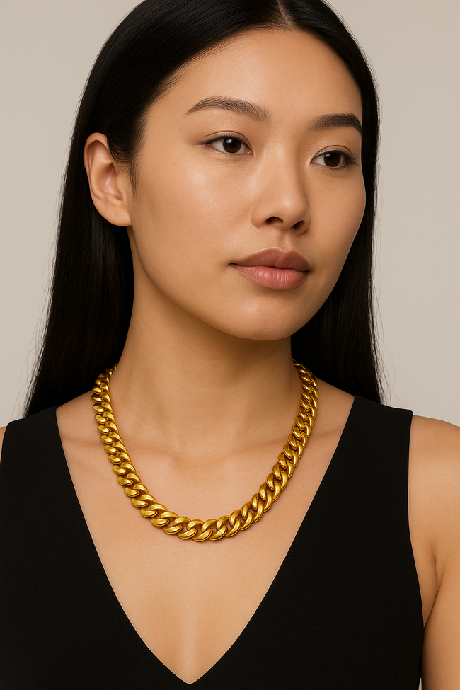 Fortuna Curb Cuban Chain 7.52 x 9.05 14K Gold Vermeil