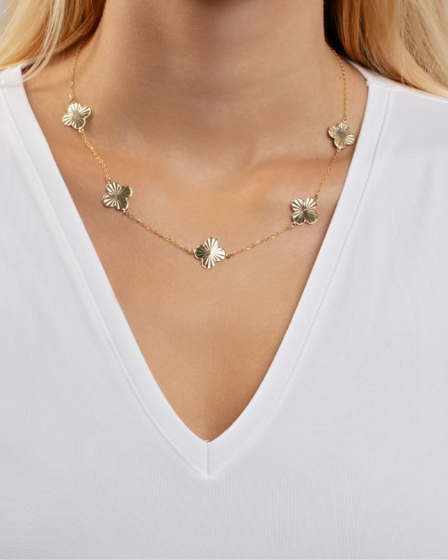 Golden Clover Elegance Necklace