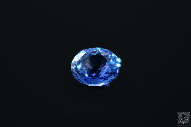 1.15ct Ceylon Blue Unheated Sapphire - Moderate Blue/Purple Cushion