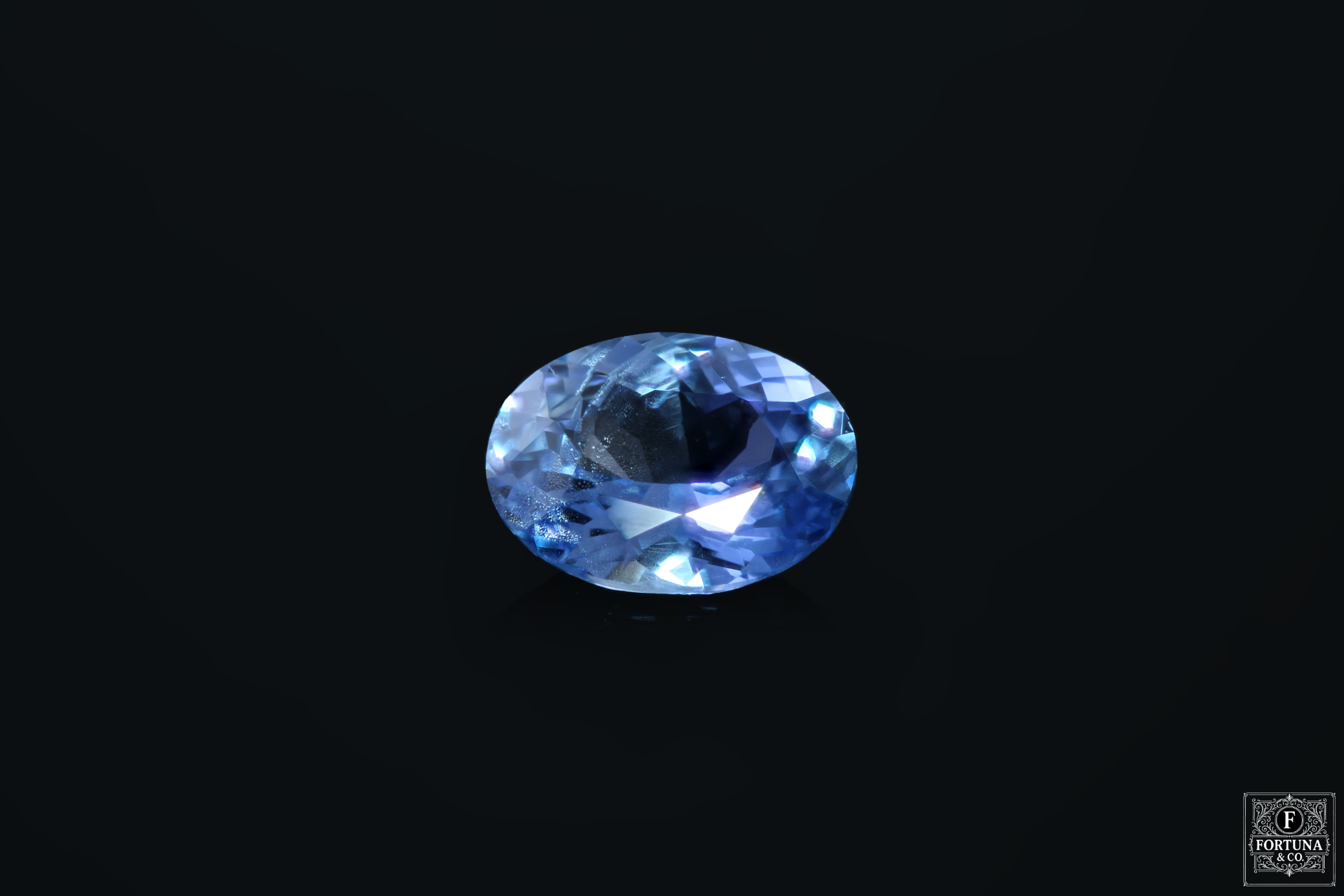 1.83ct Ceylon Blue Unheated Sapphire - Straight Blue/Purple Oval