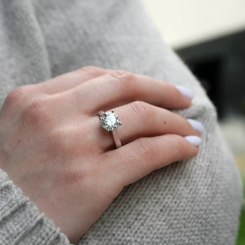 2.00 Carat Classic Lab-Grown Diamond Engagement Ring in 18k Gold