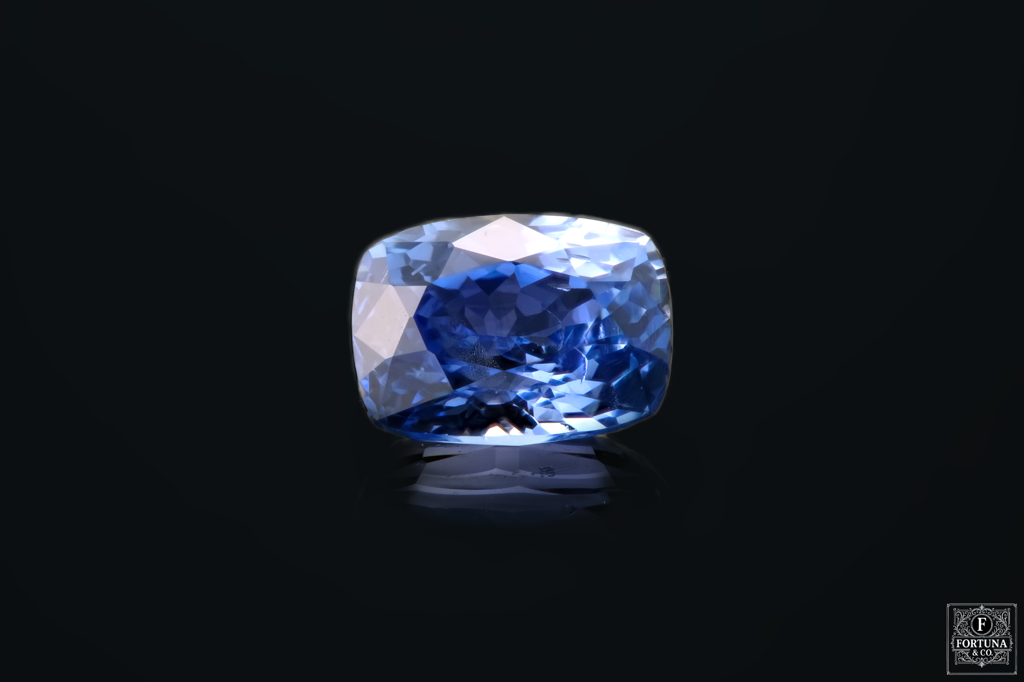 2.05ct Ceylon Blue Unheated Sapphire - Intense Blue/Purple Cushion