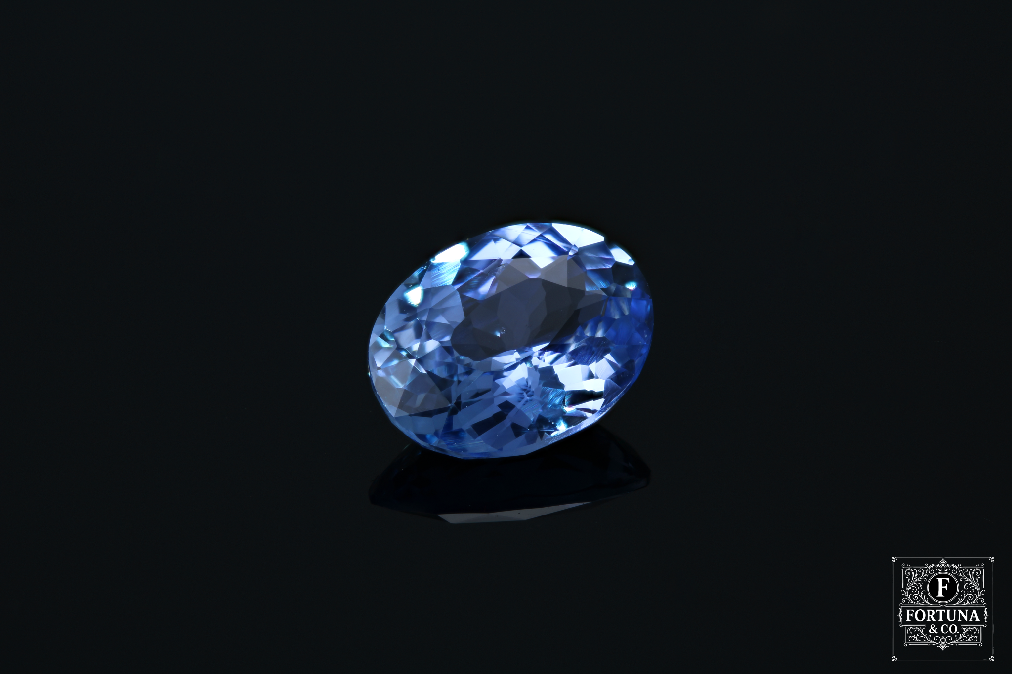 2.55ct Ceylon Blue Unheated Sapphire - Moderate Blue Oval