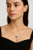 14K Blue Topaz Heart Necklace