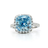5.05 Carat Fancy Intense Blue Cushion-Cut Diamond Ring – Halo Setting in 18K White Gold