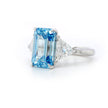 6.01 Carat Lab-Grown Fancy Intense Blue Diamond Ring – Emerald Cut IGI-certified
