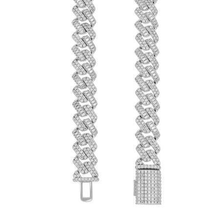 925 Sterling Silver Moissanite Cuban Chain 10mm