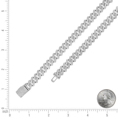 925 Sterling Silver Moissanite Cuban Chain 10mm