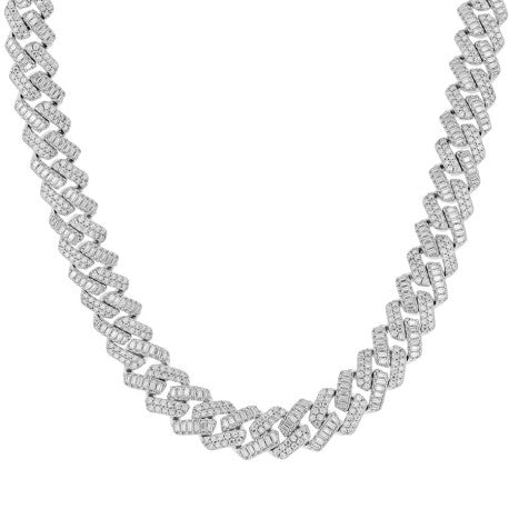 925 Sterling Silver Moissanite Cuban Chain 10mm