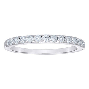 925 Sterling Silver Womens Round Moissanite Half Eternity Prong Band  