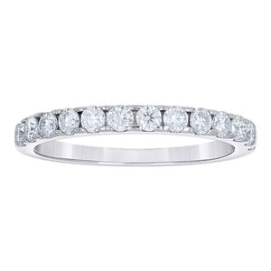 925 Sterling Silver Womens Round Moissanite Eternity Prong Band 