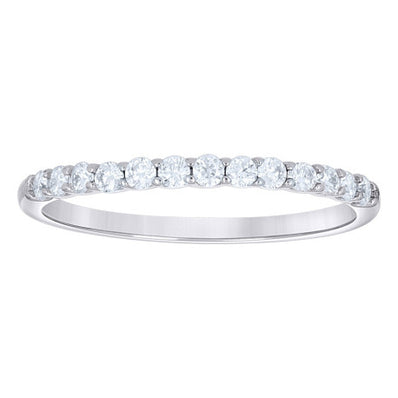 925 Sterling Silver Womens Round Moissanite Eternity Prong Band 