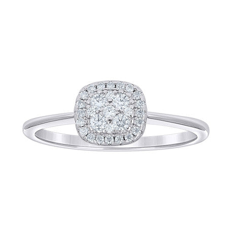 925 Sterling Silver Moissanite Cushion Ring