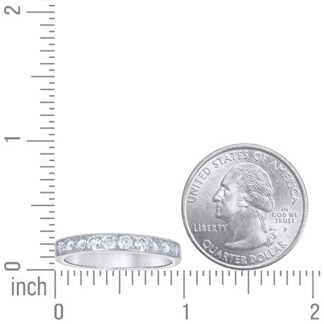 925 Sterling Silver Womens Round Moissanite Eternity Band Ring 