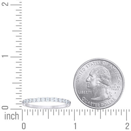 925 Sterling Silver Womens Round Moissanite Eternity Prong Band 