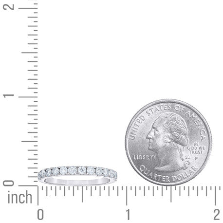 925 Sterling Silver Womens Round Moissanite Eternity Prong Band 