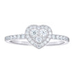 925 Sterling Silver Moissanite Heart Ring