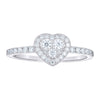 925 Sterling Silver Moissanite Heart Ring
