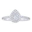 925 Sterling Silver Moissanite Tear Drop Ring