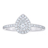 925 Sterling Silver Moissanite Tear Drop Ring