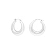 Silver Medium Graduated Hoops