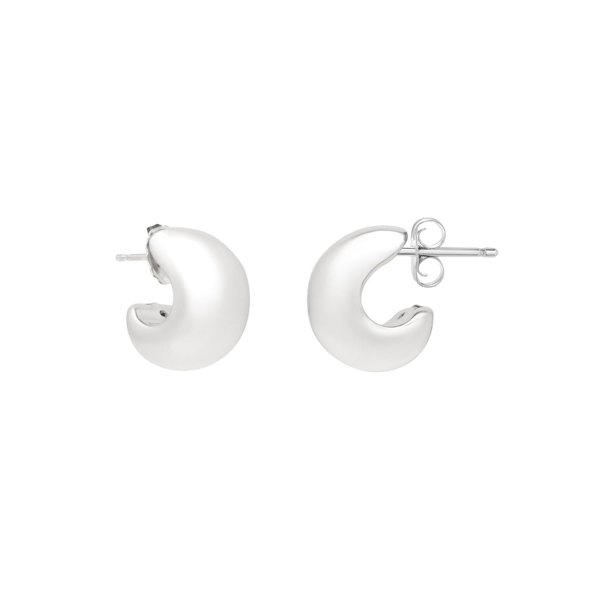 Silver C-Hoop Earrings